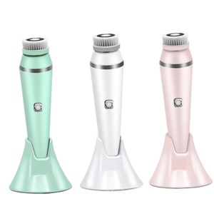 เครื่องนวดหน้าโซนิคไฟฟ้า 4 in 1 สำหรับขัดผิว กันน้ำ ชุดอุปกรณ์สปาหน้า แปรงทำความสะอาดผิวหน้า พร้อมฐาน - Product Image 2