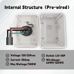 50A 125/250V Máy phát điện đầu vào hộp-SS2-50 khóa, predrilled & LED chỉ số - Product Image 6