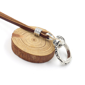 Ukuran Dapat Disesuaikan Kepribadian Tenun Tangan Kulit Antik Paduan Cincin Liontin Kalung Rantai Sweater untuk Pria - Product Image 6