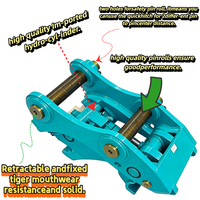 Attache rapide hydraulique 0,8-5 tonnes pour mini-excavatrice, godet à changement rapide, accessoires multifonctionnels, avec double roulement de verrouillage et moteur