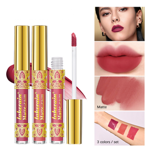 Lakerain金色口红天鹅绒裸色红色粉色唇彩无污迹高颜料不褪色光滑持久 - Product Image 6