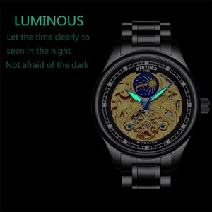 Montre mécanique automatique pour homme KINYUED, étanche 3BAR, bracelet en acier inoxydable, aiguilles lumineuses, luxe et mode - Product Image 2
