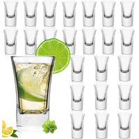 Gelas Shot Mini Logo Kustom Personal 1OZ Klasik untuk Tequila, Wine, Whiskey, Suvenir Berkualitas Tinggi dengan Alas Tebal Bentuk Peluru