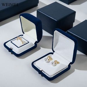 Dark Blue Microfiber Jewelry <b>Box</b> HighEnd Premium Packaging for Luxury Jewelry - Product Image 4