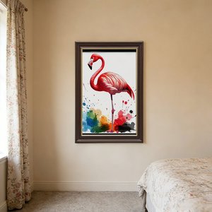 Quadro 12x18 pollici con motivo artistico 'Mountain Cabin <span class=keywords><strong>Smoke</strong></span>' su cornice dorata effetto legno per l'inverno - Product Image 3