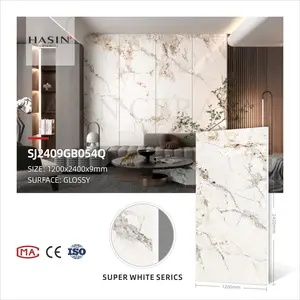 Foshan produttore 1200x2400mm grande lastra da parete in porcellana piastrelle per pavimenti Hotel controsoffitto tavolo da pranzo pietra sinterizzata