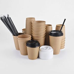 Gobelet en papier à double paroi jetable, imprimé sur mesure, imperméable, écologique, avec revêtement PE et qualité alimentaire - Product Image 1