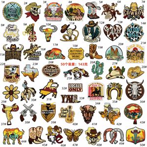 Parche de tela con tema del sudoeste occidental Retro, vaquero, vaquero, bordado, hierro para sombrero y disfraz, reparación DIY - Product Image 1