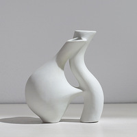 Vase à fleurs en céramique de style minimaliste moderne ARM LVG, décoration artistique créative en porcelaine pour la maison, récipient floral design