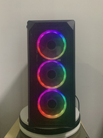 Gabinete ATX para Computadora, Económico, con Ventilador RGB para PC de Escritorio, Paneles de Plástico, Malla Metálica y Ventilador RGB, Torre Media