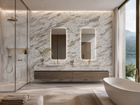 Dalles de marbre blanc Ionia pour plans de travail de cuisine, meubles-lavabos de salle de bain, revêtements de sol, murs décoratifs, buffets et lavabos autoportants