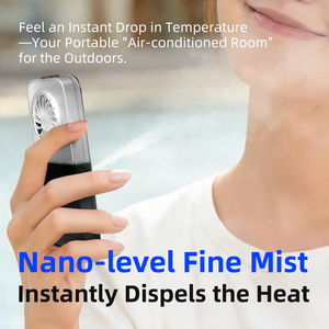 Ventilador de Mano con Rociador de Agua de 1200 mAh, Mini Enfriador de Aire Portátil, Humidificador Recargable con Motor sin Escobillas, Ventilador Personal - Product Image 3