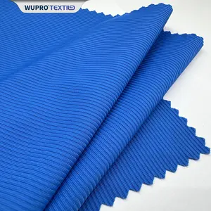 Costumbre 76% nylon 24% spandex estiramiento trama de punto de encaje costilla patrón personalizado tela impresa