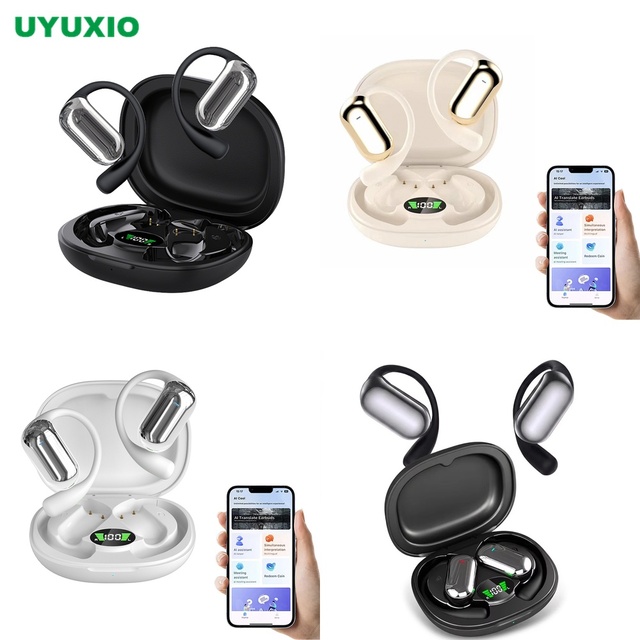 Global AI Translation Earbuds Wireless Earbuds BT 5.4 144 Languages No Subscription OWS Real-Time Translation 4 Modes Open-Ear