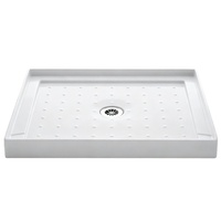 Base de douche carrée en acrylique à surface solide antidérapante, installation rapide, prête à poser, couleur blanche, OEM
