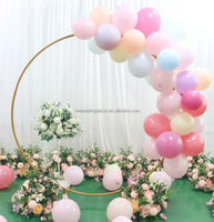 Arc métallique rond doré, décor de cercle pour fleurs, support à ballons, toile de fond