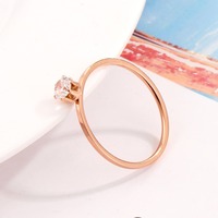Hot Selling Rvs Rosébloemenpaar Ring Verlovingstrouwring Paar Ring Voor Valentijnsverjaardag Cadeau
