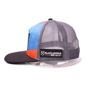 قبعة لسائقي الشاحنات للجولف 6 ألواح مخصصة مع شعار التطريز حافة مسطحة شبكة بلاستيكية خلفية من الخلف - Product Image 2