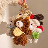 Peluche, Sac bandoulière béret, Mini ours en peluche avec nœud, Porte-clés, Peluches, Porte-clés chiot en peluche, Porte-clés animaux en peluche