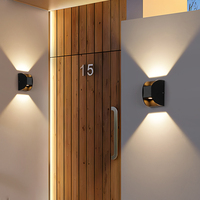 Lampe murale extérieure en aluminium à LED super lumineuse - Forme carrée imperméable pour la maison, le jardin, le balcon, la terrasse, la cour