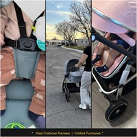 Poussette compacte pliable à double sens avec poignée réversible, position parent face à l'avant/à l'arrière, haute vue, chariot pour bébé en aluminium