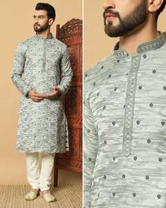 Pyjama Kurta de qualité supérieure pour hommes, confortable, mélange traditionnel, pour les fêtes, les événements festifs, taille adulte, vêtements indiens pakistanais - Product Image 5