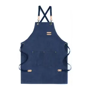 Canvas Work Apron with Pockets Adjustable Gardening Apron Heavy Duty Woodworking Apron Tool Holder for Carpenter Men Women