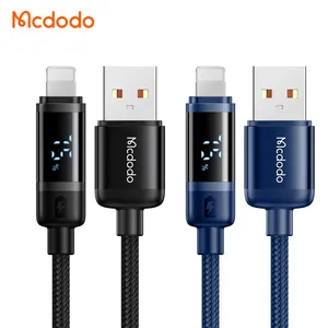 Mcdodo 500 Großhandel USB-Akku-Display-Kabel 3A-Ladung schnelles USB-Kabel für iPhone geflochtenes sichtbares Kabel für iPhone