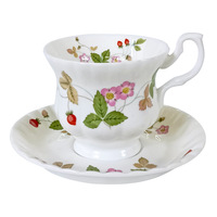 Ensemble de tasses à café et soucoupes en céramique florale vintage française haut de gamme, style luxe léger, pour service de thé de l'après-midi, vente en gros et personnalisation