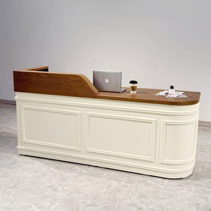 Comptoir de réception moderne en bois pour salon de beauté, hôtel, hôpital, salle de sport - Product Image 4