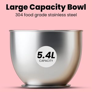เครื่องทำขนมปังเค้กไฟฟ้า 5QT 300W เครื่องผสมอาหาร เครื่องนวดแป้ง เครื่องผสมอาหารแบบตั้งโต๊ะ - Product Image 2