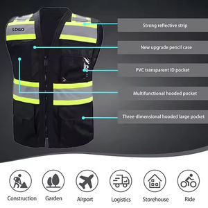 निर्माण श्रमिकों के लिए 360 ° HI-VIS पोर्टेबल ब्लैक मल्टी-पॉकेट व्यक्तिगत सुरक्षा प्रतिबिंबित सुरक्षा बनियान - Product Image 5