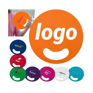 Nouvelles éventails promotionnels bleus personnalisés avec logo, imprimés UV 4 couleurs, pour publicité immobilière, fabriqués sur mesure - Product Image 1