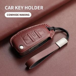 Étui de protection pour clé de voiture en cuir pour <span class=keywords><strong>Audi</strong></span> A1 A3 A4 A5 A6 A7 Q3 Q5 S6 B6 B7 B8 C6 8P 8V 8L <span class=keywords><strong>TT</strong></span> <span class=keywords><strong>RS</strong></span>, coque de clé à distance automatique, accessoires - Product Image 2