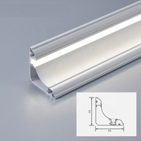 Lumière linéaire LED 65x65mm pour plinthe, éclairage linéaire à LED pour plafond, éclairage d'angle ombragé pour projets