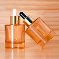 Flacon compte-gouttes transparent en verre clair personnalisé de 50 ml pour l'emballage