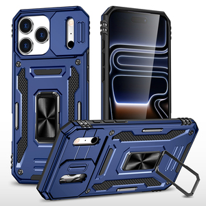 Funda Protectora Reforzada para <span class=keywords><strong>iPhone</strong></span> 16 Pro Max con Protección Deslizante para la Lente y Soporte Metálico Integrado - Product Image 6