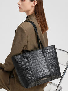 High Quality Genuine Leather Waterproof Women's <b>Tote</b> <b>Bags</b>-Large Capacity Fashion Minimalist <b>Vintage</b> Style Daily Use Shoulder <b>Bag</b> - Product Image 4