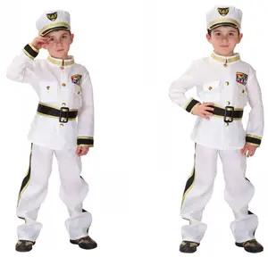 Kids Seaman Marine Costume Top Pants With hat