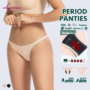 LYNMISS NO PFAS Bailarina de Ballet de tiro medio <span class=keywords><strong>Culotte</strong></span> lavable a prueba de fugas Menstruelle 4 capas XXL Periodo Ropa interior Danza - Product Image 1