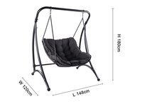 Hot luxe extérieur jardin suspendu balançoire chaise moderne hamac cercle macramé meubles de patio oeuf balançoires chaise avec support en métal
