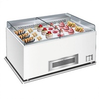 Vitrine Réfrigérée Mobile pour Pâtisseries et Desserts, Vitrine Réfrigérée Ouverte avec Panneau en Verre et Roues