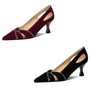 Chaussures de mariée en cuir souple de qualité supérieure, mocassins à enfiler, tendance mode été-automne 2026, style Mary Jane français, talon haut décontracté - Product Image 1