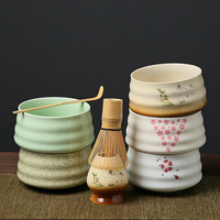 OEM ODM 9PCS Emballage et accessoires pour coffret cadeau Matcha Fouet en bambou japonais Bol en céramique Ensemble de fouet Matcha pour la cérémonie
