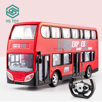 La batterie HS TOY comprend 10 KM/H, 27Mhz, télécommande à 4 canaux, lumière Led à Double étage, modèle de Bus RC à vendre