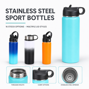 Botella de Agua Deportiva JUNVOY con Logotipo Personalizado, 750 ml, Estilo Americano, Acero Inoxidable, Aislada, Boca Ancha, con Tecnología de Vacío - Product Image 1
