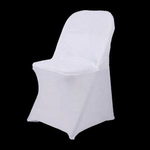 Housses de chaise pliantes en gros, blanches, noires, ivoire, en spandex, housses extensibles pour mariage - Product Image 1