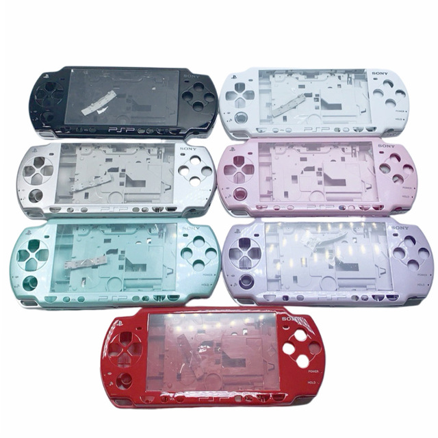 PSP 2000 Full Housing Shell Set: Complete Replacement Faceplate, Back Cover & Button Kit for PSP 2000 Console