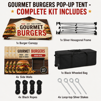 Tente alimentaire pliable professionnelle personnalisée pour l'extérieur, avec structure en aluminium, facile à monter, résistante au soleil, pour hamburgers et snacks, idéale pour les foires de rue