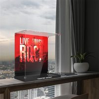 Boîte de rangement en acrylique, vente en gros, marque personnalisée, lumière LED, coffret cadeau, vitrine, guitare acrylique, boîte d'affichage LED